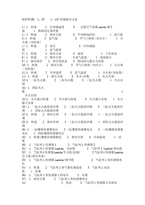 帕萨特B5数据流