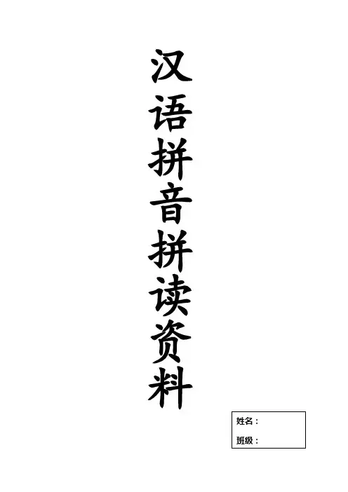 汉语拼音拼读练习资料