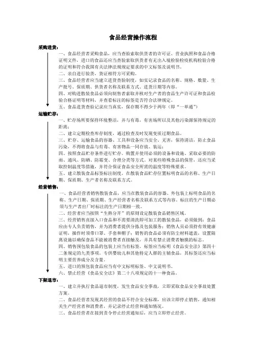 食品经营操作流程
