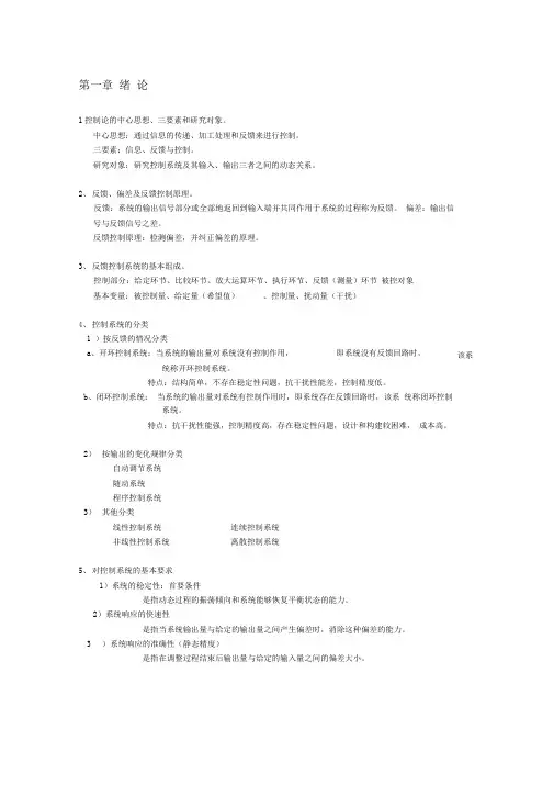 机械工程控制基础的知识点整合