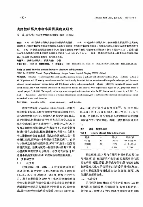 溃疡性结肠炎患者小肠黏膜病变研究