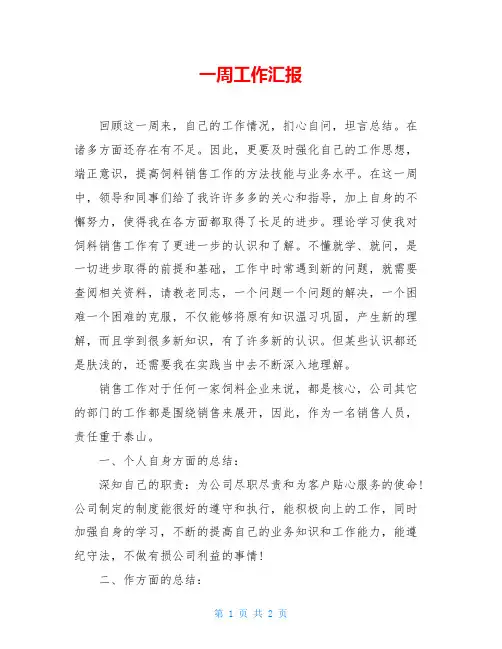 一周工作汇报