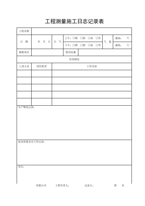 工程测量日志