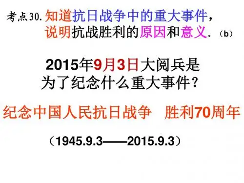 中国抗日战争2015.9.1