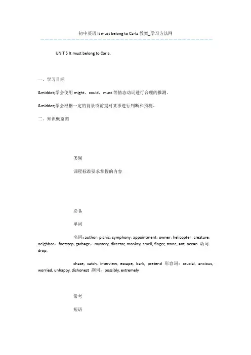 初中英语It-must-belong-to-Carla教案