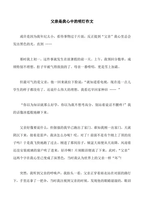 父亲是我心中的明灯作文