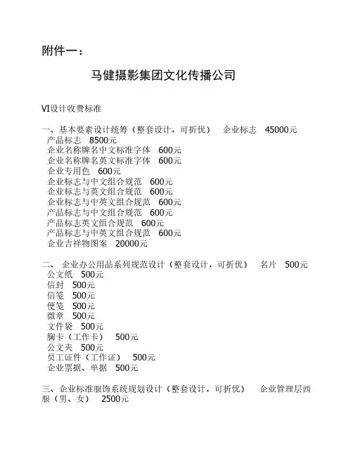 VI设计收费标准
