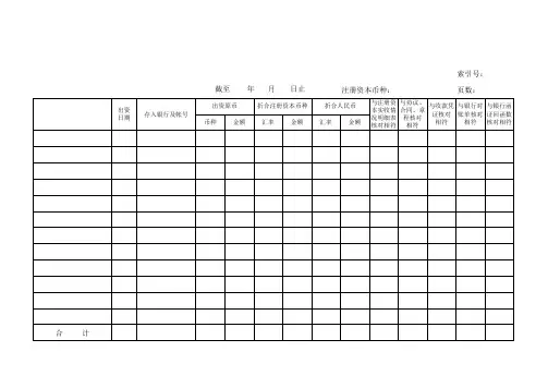 货币出资清单