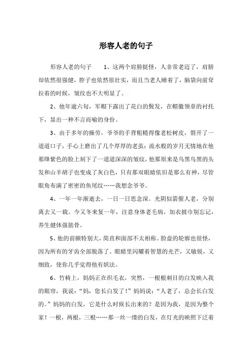 形容人老的句子