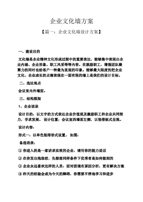 活动方案之企业文化墙方案