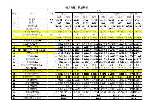 坝顶高程计算