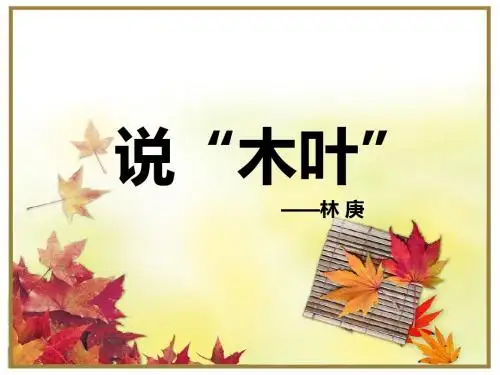 《说“木叶”》课件