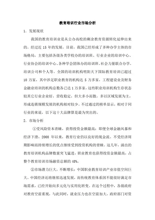 教育培训行业市场分析