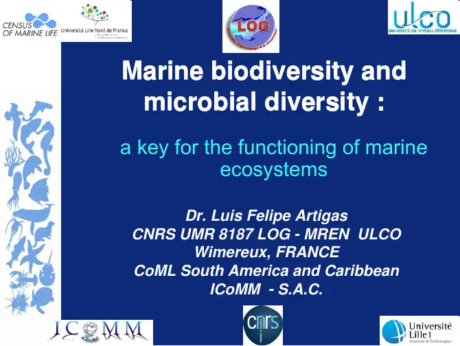 Marine biodiversity and microbial diversity