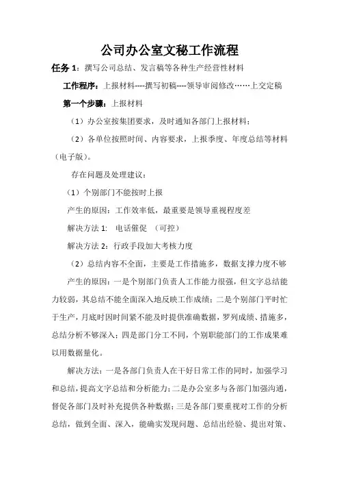 办公室文秘工作流程