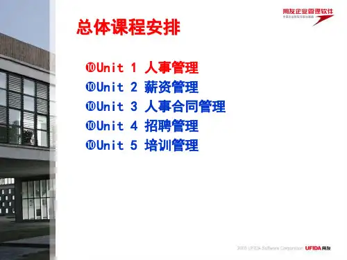 用友U8人力资源软件产品培训课件