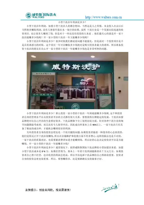 小型干洗店年利润是多少？