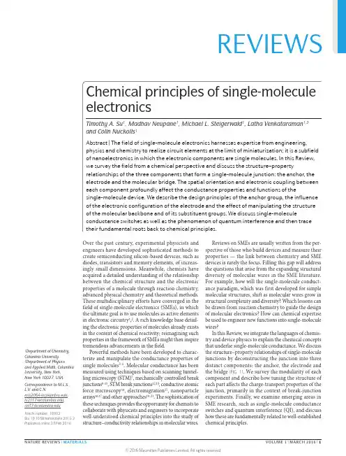 Chemical principles of single-molecule(单分子的化学原理)