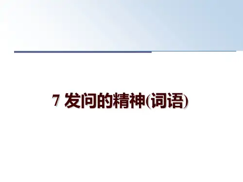 最新7 发问的精神(词语)