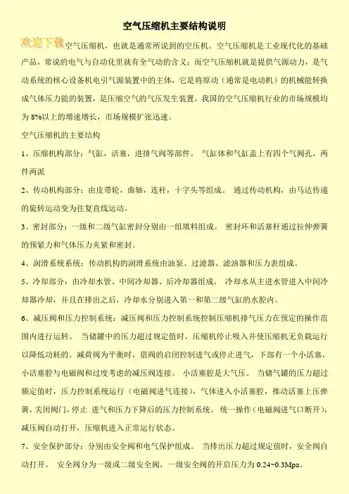空气压缩机主要结构说明