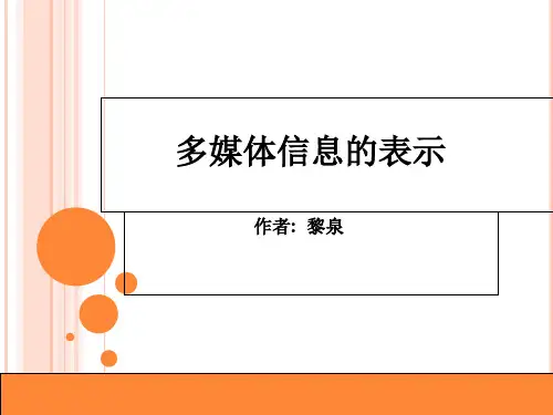 多媒体信息的表示-资料