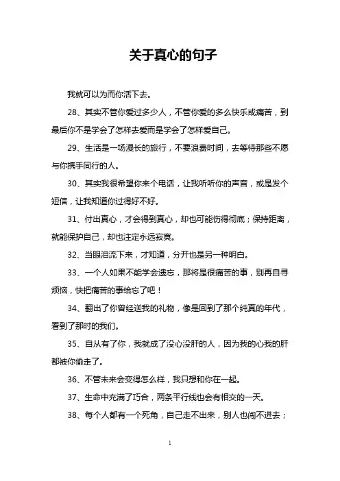 关于真心的句子