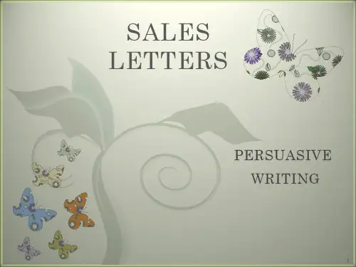 SALES  LETTERS 销售信函ppt课件
