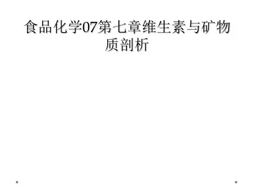 食品化学07第七章维生素与矿物质剖析