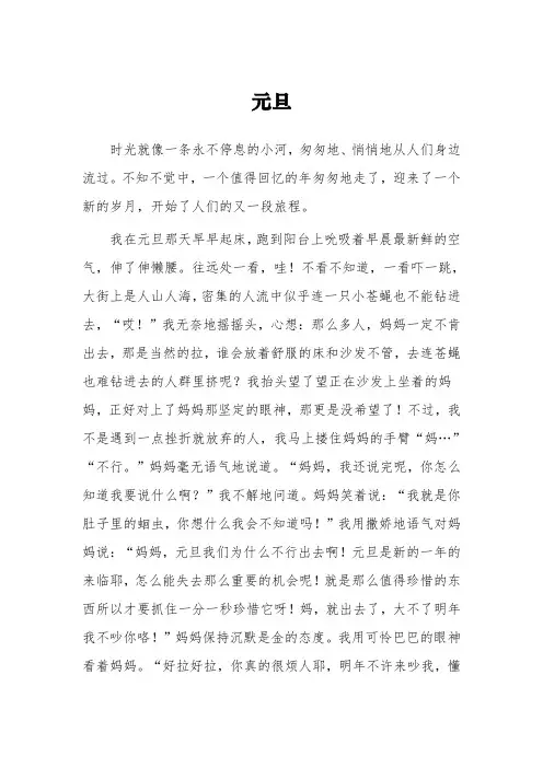 写《元旦》的作文600字3篇