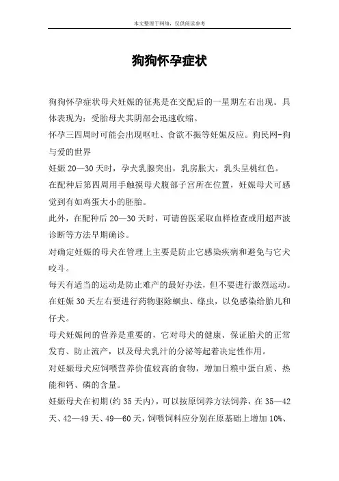 狗狗怀孕症状