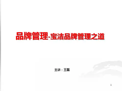 宝洁品牌管理之道