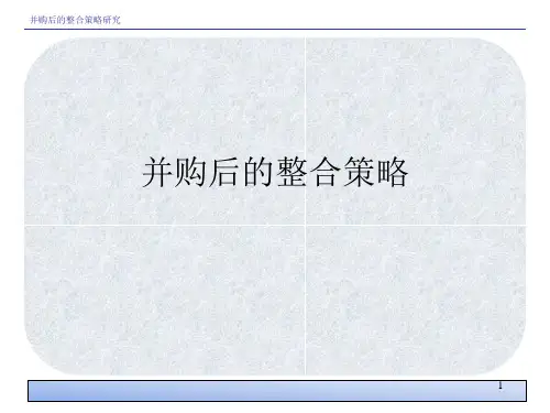 并购后的整合策略