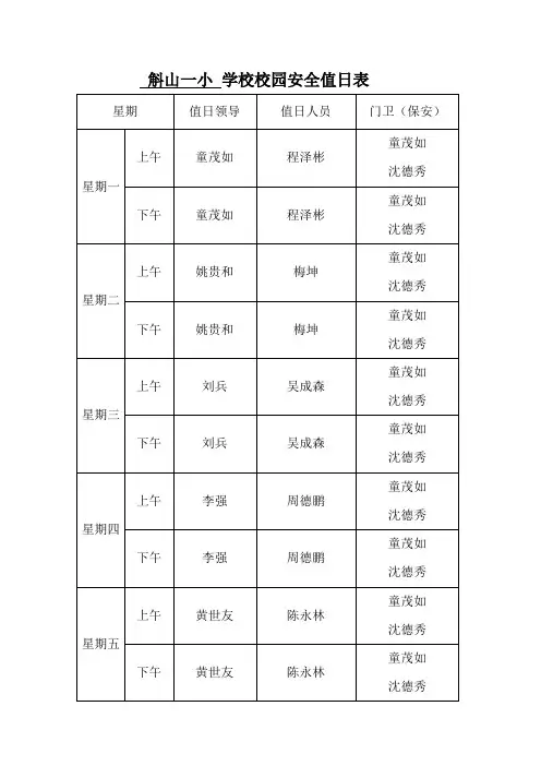 斛山乡安全校园值日