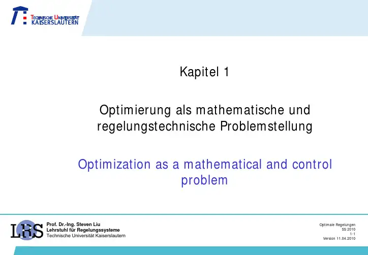 optimal Control 1
