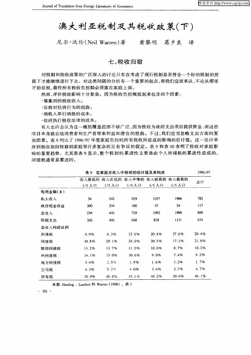 澳大利亚税制及其税收政策(下)