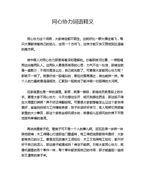 同心协力词语释义
