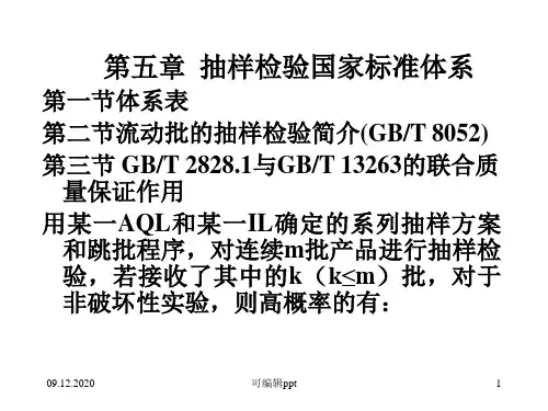 抽样检验国家标准体系