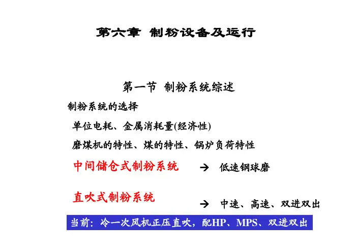 锅炉原理05 制粉设备及运行