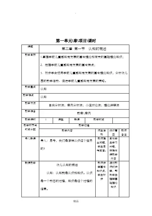 幼儿心理学认知概述