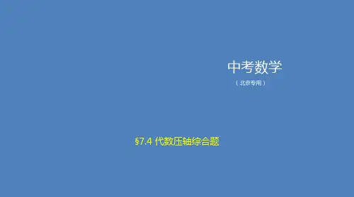 2021年北京中考突破重点知识点 7.4 代数压轴综合题
