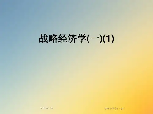 战略经济学(一)(1)