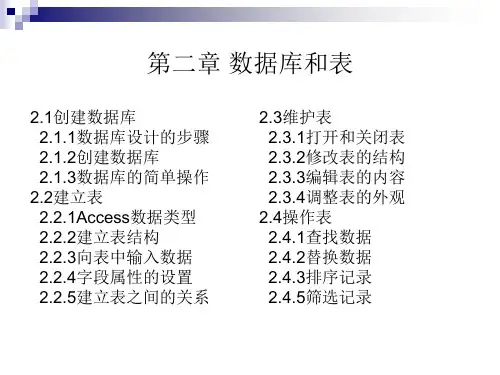 第二章 数据库和表