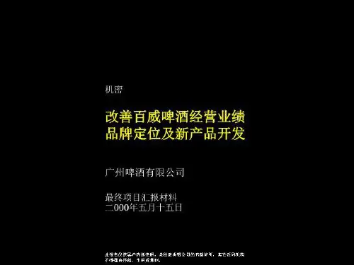 麦肯锡—改善百威啤酒经营业绩.品牌定位及新产品开发咨询报告