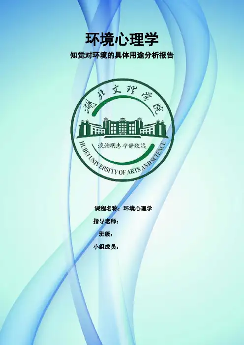 环境知觉具体用途分析