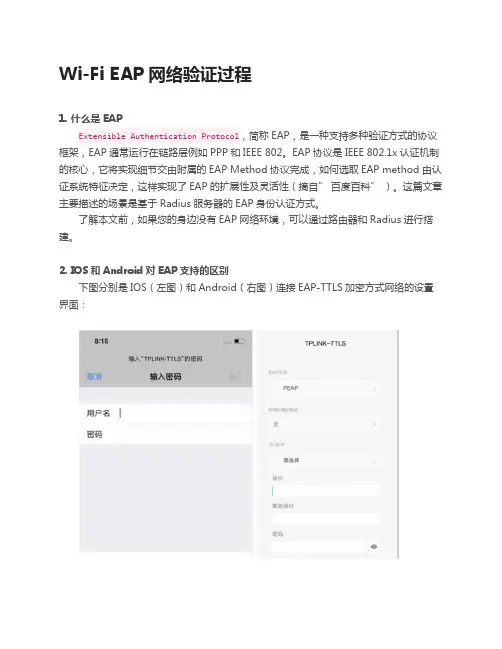 Wi-Fi EAP 网络验证过程