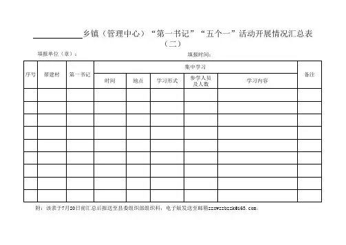 第一书记五个一活动督查表