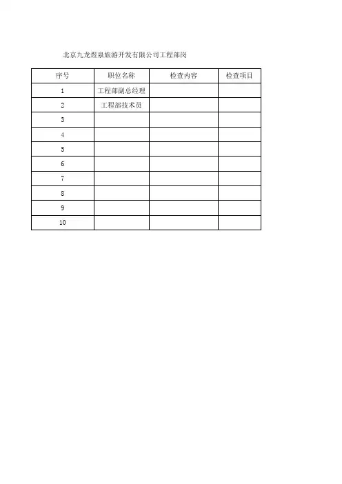 一企一岗一清单