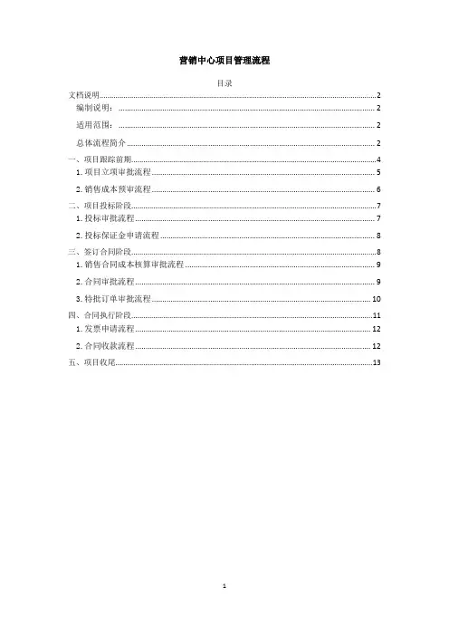 营销中心-项目管理流程