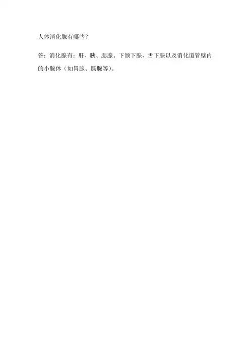 人体消化腺有哪些