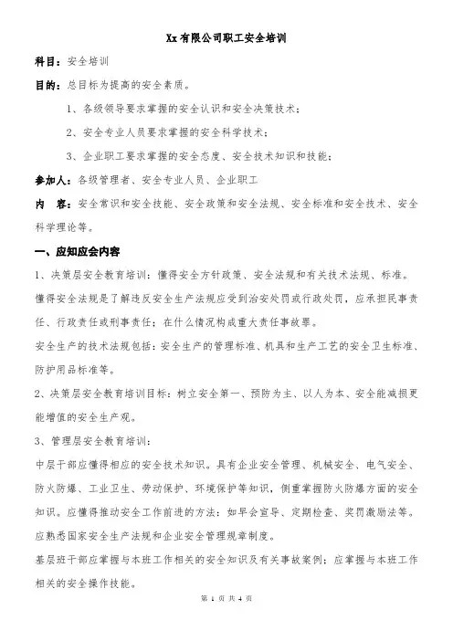 企业安全培训内容 (2)